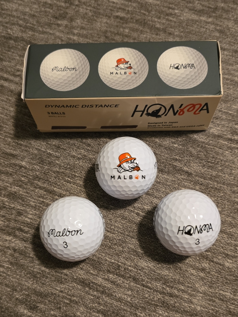 Malbon X Honma Golf (3) Balls - (1) Sleeve